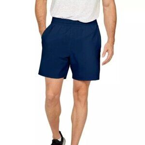 NEW Soybu Men's M Active Short 4-Way Stretch With Secure Zip Pockets Blue